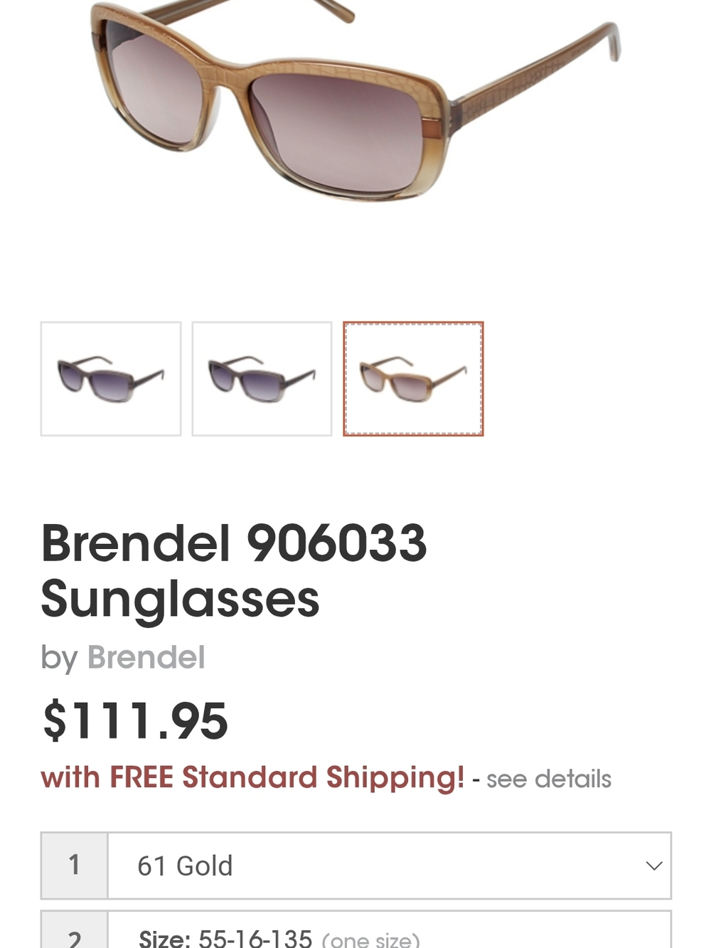 Brendel 906033 Women's Gold Gradient Sunglasses